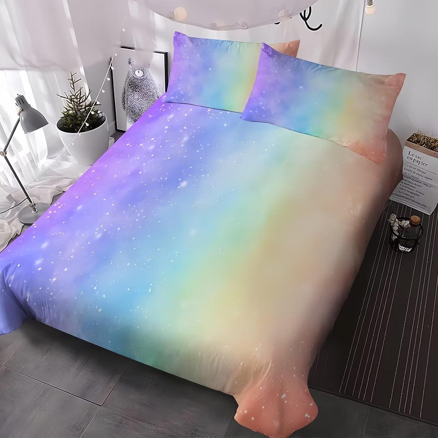 Kids Mädchen Cute Katze Kitty Katzenmotiv Bettwäsche Kinder Katzenbettwäsche Kinderbettwäsche Bed Duvet Cover Bedding Set 135×200Cm