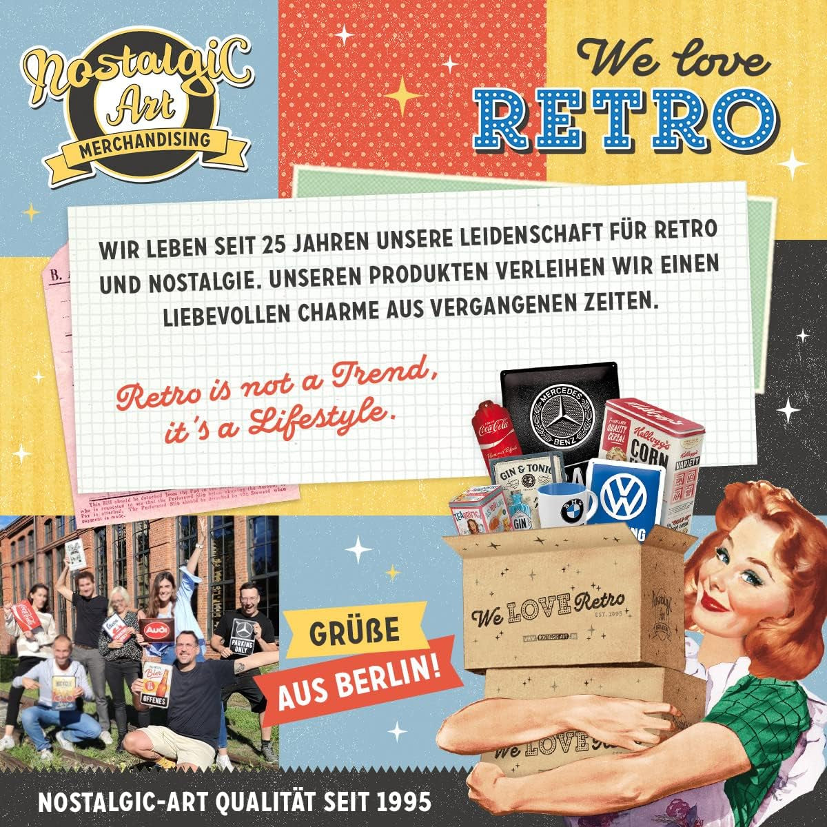 Nostalgic-Art Retro cutie de depozitare XL, 4 l, Hrană pentru câini - idee cadou pentru proprietarii de câini, cutie de depozitare pentru alimente uscate, design vintage Cutii depozitare alimente Naty Shop