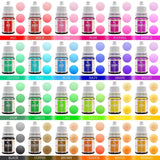 Colorant alimentar 24 de culori - Coloranți alimentari lichizi pentru coacerea prăjiturilor, fursecurilor, macaroanelor, decorare și gătit - Colorant alimentar vibrant pentru aerografare, fondant - 6 ml fiecare