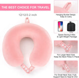 TALLGO Travel Neck Pillow, cea mai bună pernă de avion din spumă de memorie pentru tetieră, pernă moale reglabilă pentru avion, mașină și casă, roz Perne ortopedice cervicale Naty Shop