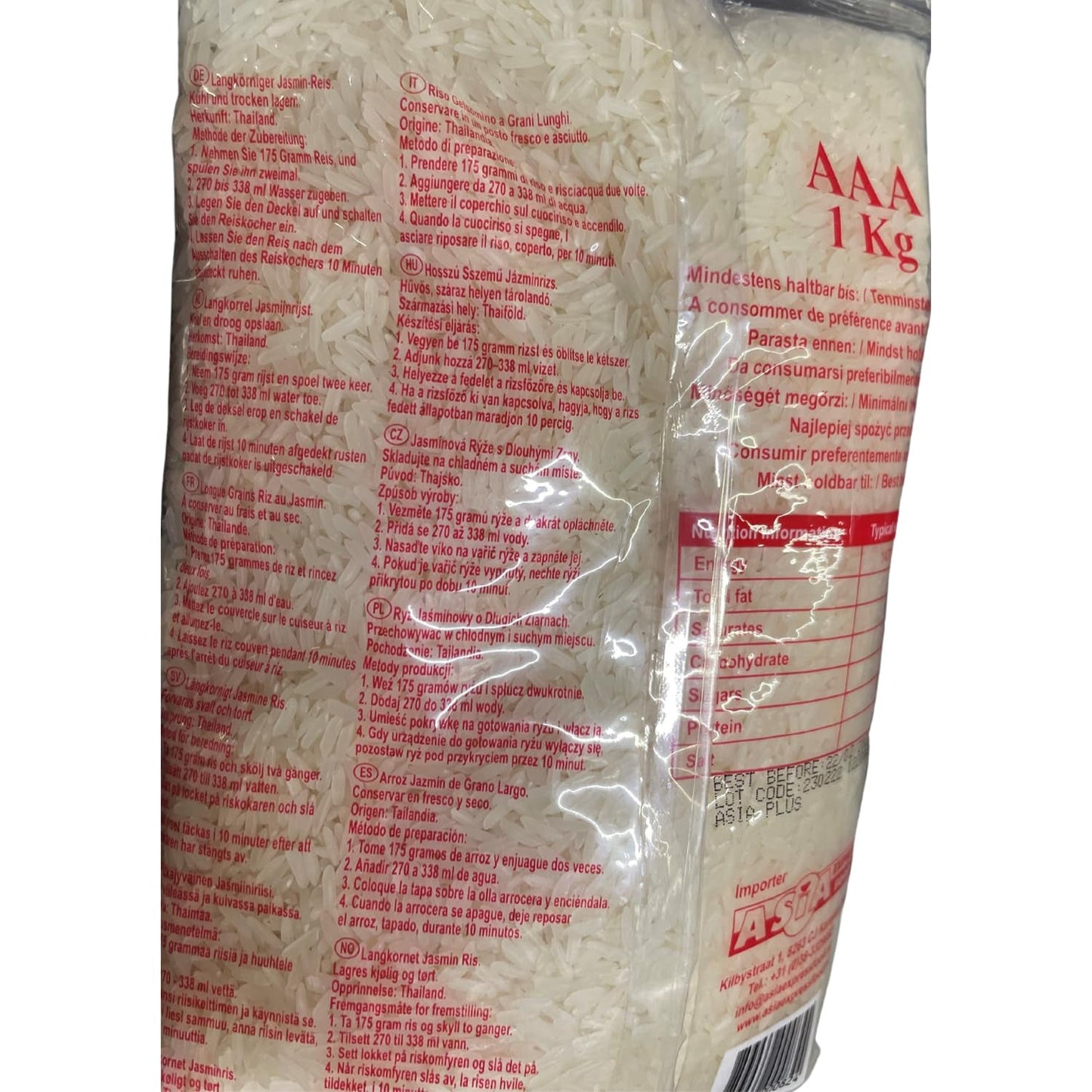 ROYAL THAI RICE - Orez cu bob lung și parfumat cu iasomie - 10 x 1 KG - Pachet multiplu