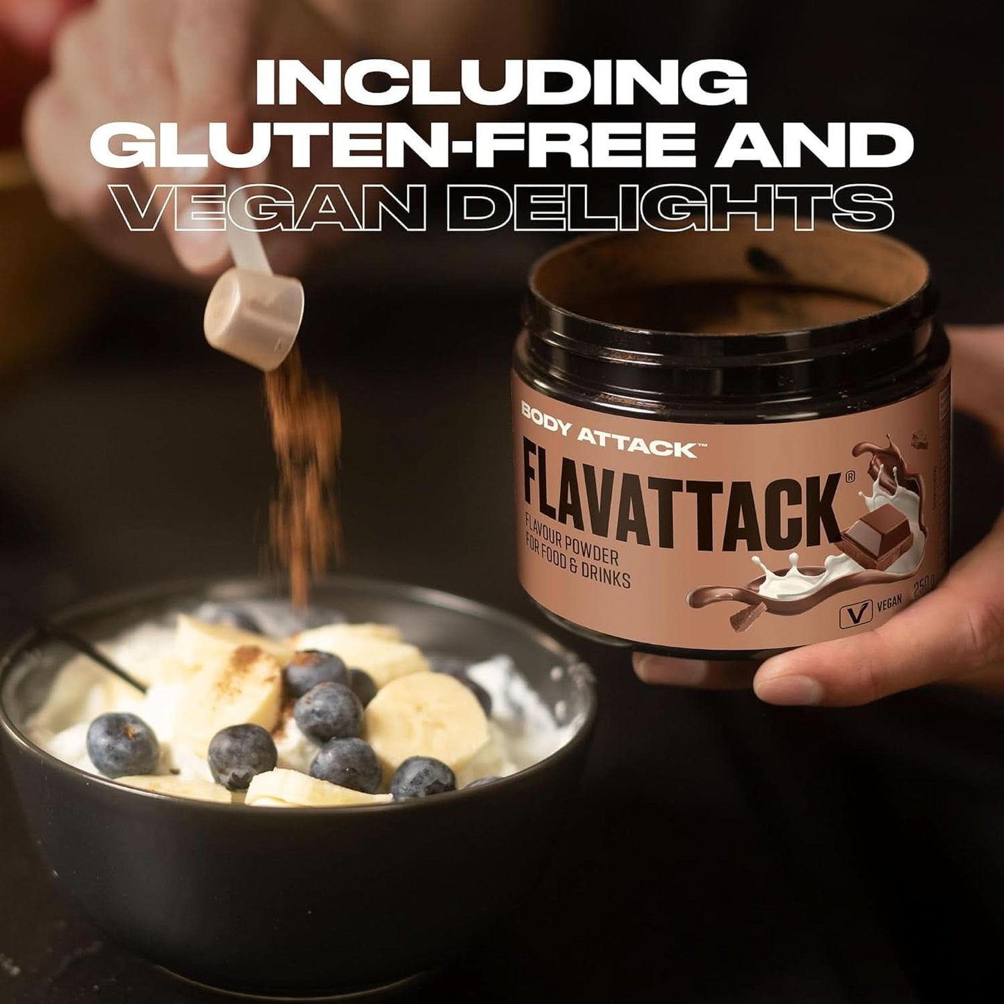 Body Attack Flavattack®, Double Choc Brownie, 250G / 83 porții Arome Naty Shop