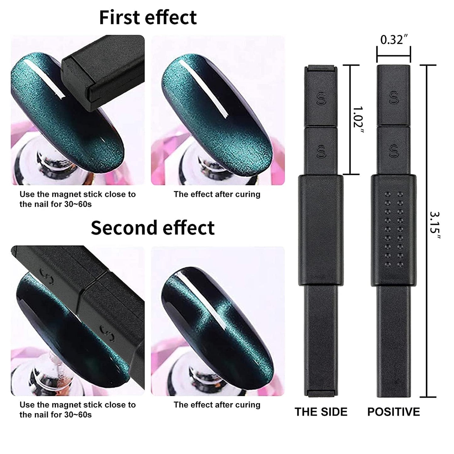 Nail Art Werkzeug Magnetstift, 10 Stück Nagel Magnet Stick Tool Set, Nagel Magnet Stift Und Starker Magnet Stock Punktierungsstifte Für DIY 3D Magnetisches Katzenauge UV Gel Polnisch Nagel Kunst