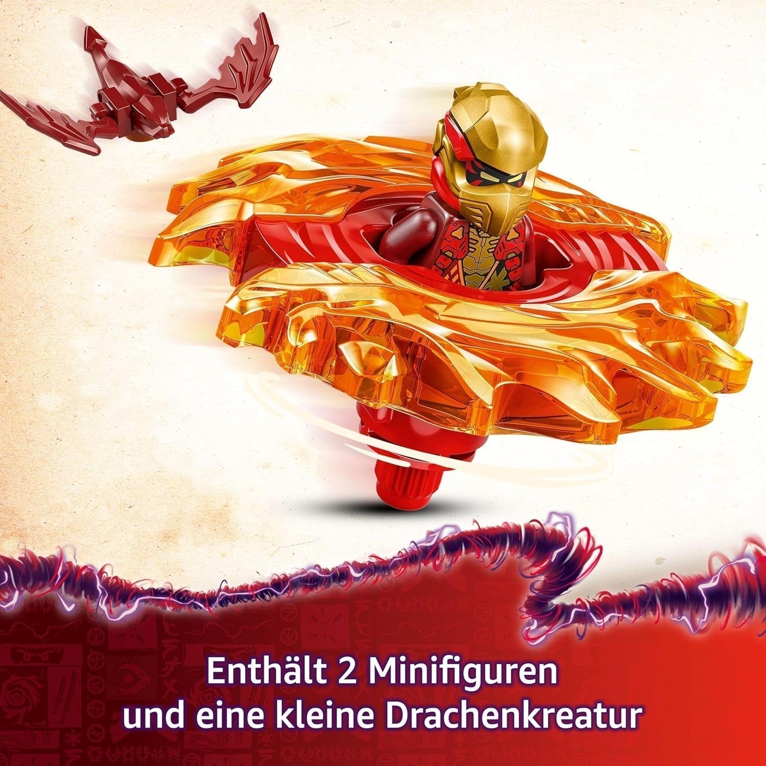 LEGO NINJAGO Kai's Dragon Spinjitzu Spinner - Jucărie Ninja de acțiune cu 2 minifigurine - Set de joacă mic pentru copii - Idee de cadou pentru băieți și fete de la 6 ani 71823 Seturi de constructie Besuche den LEGO-Store