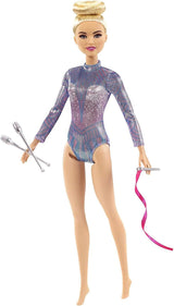 Păpușă Barbie, seria You Can Be Anything, gimnastică ritmică cu păr blond, accesorii, păpușă inclusă, cadou pentru copii, jucărie pentru vârsta de 3 ani și peste, GTN65