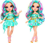 Păpușă de modă Rainbow High Be Dazzling – Celine Turquoise – Albastru-Verde, 28 cm, cu unealtă de decorat, pietre prețioase strălucitoare și accesorii de styling