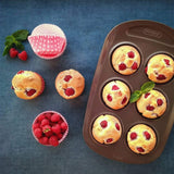 Pyrex BANDEJA 6 MAGDALENAS ASIMETRIA PX Muffinförmchen, Metall, Bunt, 6 Magdalena Matrite si tavi pentru copt Naty Shop