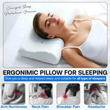 Pernă ortopedică de susținere a gâtului din spumă cu memorie - Pernă ergonomică, pernă anti sforăit pentru cei care dorm lateral, pe stomac și pe spate, Pilow, 60Cm X 40Cm X 12Cm Perne ortopedice cervicale Naty Shop