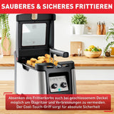 Tefal FR600D Clear Duo Deep Fryer, prăjire cu mai puțin fum și mirosuri, capacitate 1,2 kg, termostat, cronometru, fereastră mare de vizualizare fără ceață Electrocasnice Naty Shop