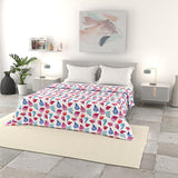 Lenjerie de pat italiană cuvertură de vară de bază, microfibră imprimată, 250X240Cm, cerc Plapumi si pilote Naty Shop Petali 250X240Cm