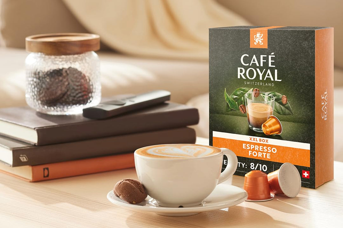 Espresso Forte 36 Kapseln für Nespresso Kaffee Maschine - 8/10 Intensität - UTZ-zertifiziert Kaffeekapseln aus Aluminium (Packung mit 3)