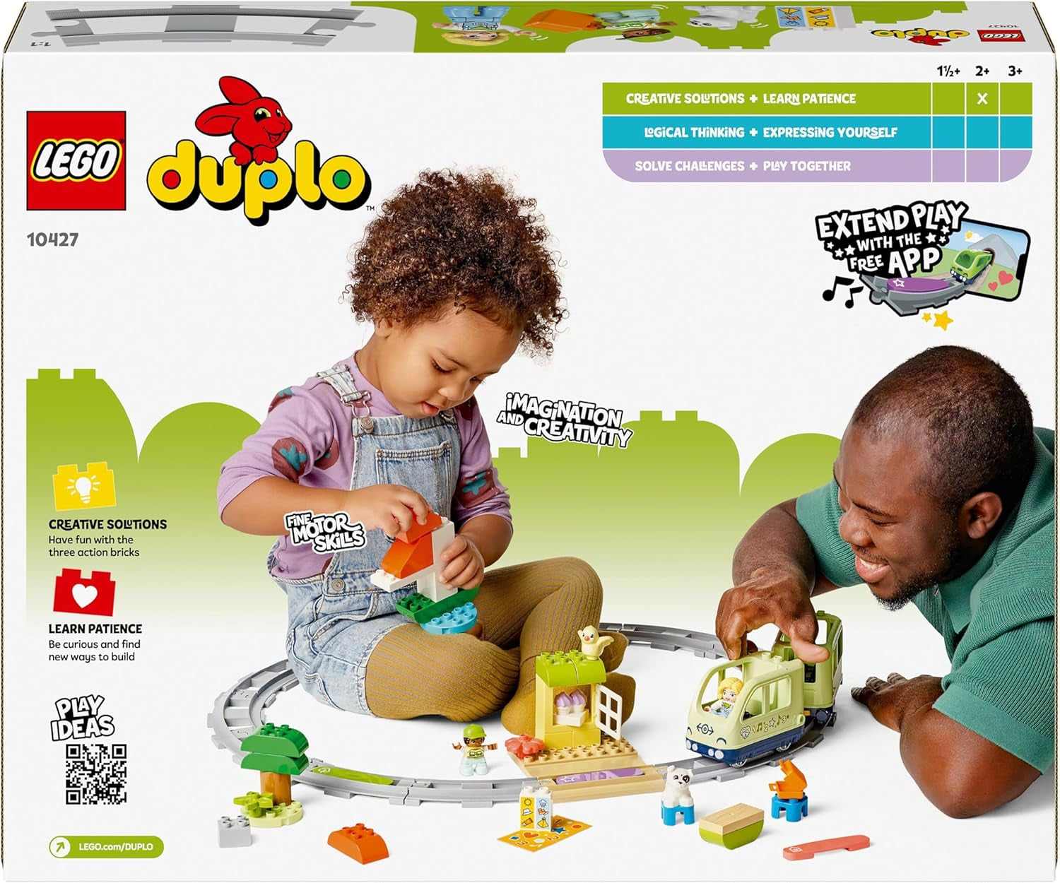 LEGO DUPLO Town Interactive Adventure Train, Playset cu lumini și sunete pentru jocuri de rol, permite copiilor de la 2 ani să construiască șine, jucărie educativă pentru preșcolari 10427 Seturi de constructie Besuche den LEGO-Store
