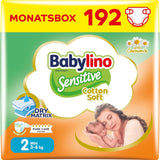 Scutece pentru bebeluși sensibili, mărimea 2, mini (3-6 kg), 192 scutece