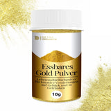 Pudră de aur comestibilă Detox Organica, 10g colorant alimentar auriu fără colorant E171, praf de aur pentru copt și decorare, ideal pentru prăjituri, brioșe, ciocolată și băuturi, sclipici comestibil