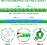 Furtun de grădină, furtun magic flexibil extensibil cu racorduri de 1,9 cm, 1,27 cm, duză de pulverizare cu 8 funcții, albastru sau verde, 15 m