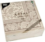 Papstar, 50 de șervețele "ROYAL Collection" 1/4 fold 40 Cm X 40 Cm Mocca "Ornamente", #19894