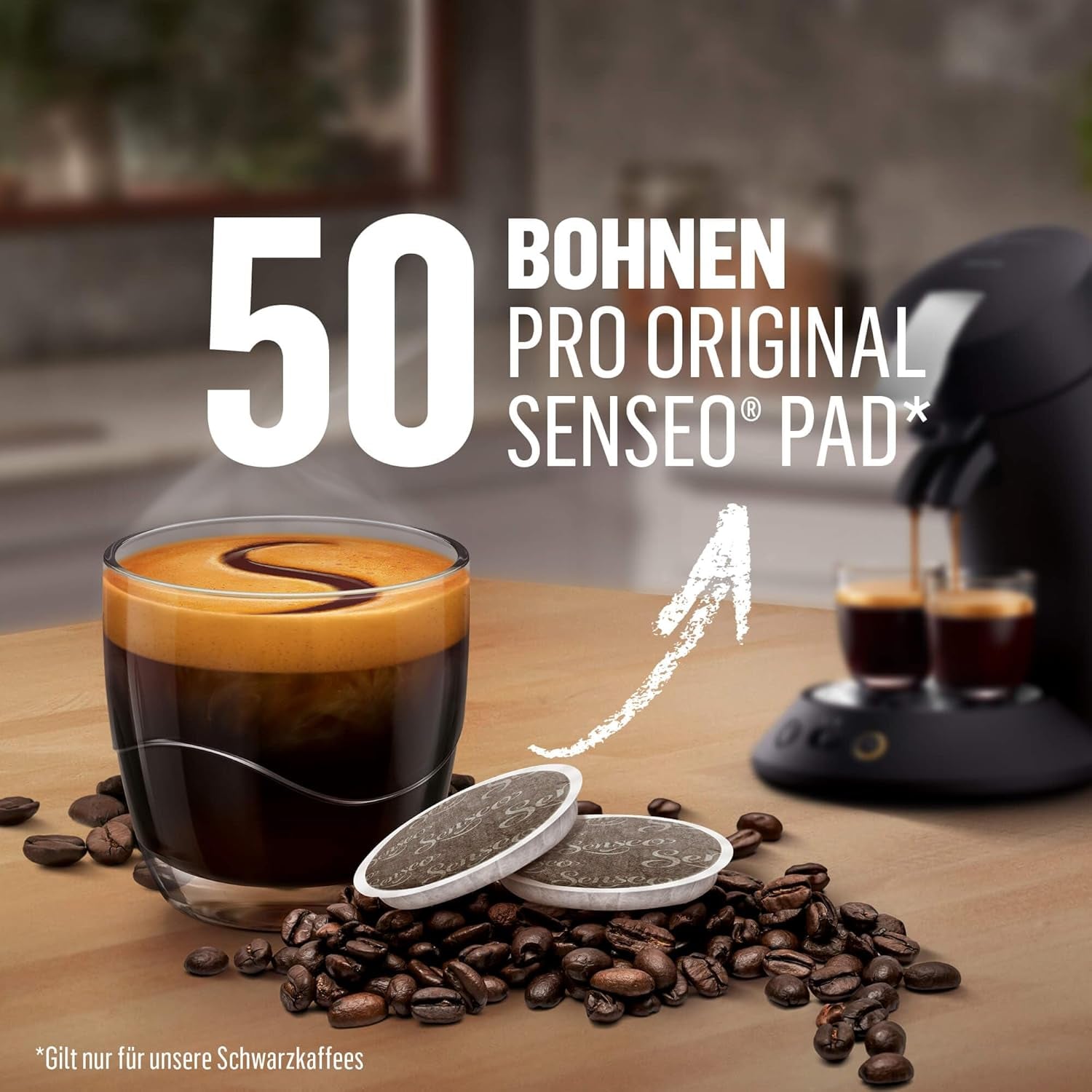 Senseo Pads Decaf Enkoffeiniert, 5 x 16 Getränke, 80 Kaffeepads