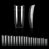 Tipuri de unghii, 500 bucăți de vârfuri de unghii false acrilice artificiale cu cutie de depozitare pentru saloane de unghii și nail art DIY acasă, 10 dimensiuni