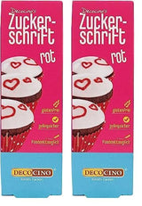 Decocino Inscripționare Zahăr în Roșu – Inscripționare Colorant Alimentar – Tub Practic pentru Etichetarea Fondantului și Glazurii – Decorațiuni de Coacere pentru Torturi, Torturi și Cupcakes! (Pachet de 2)