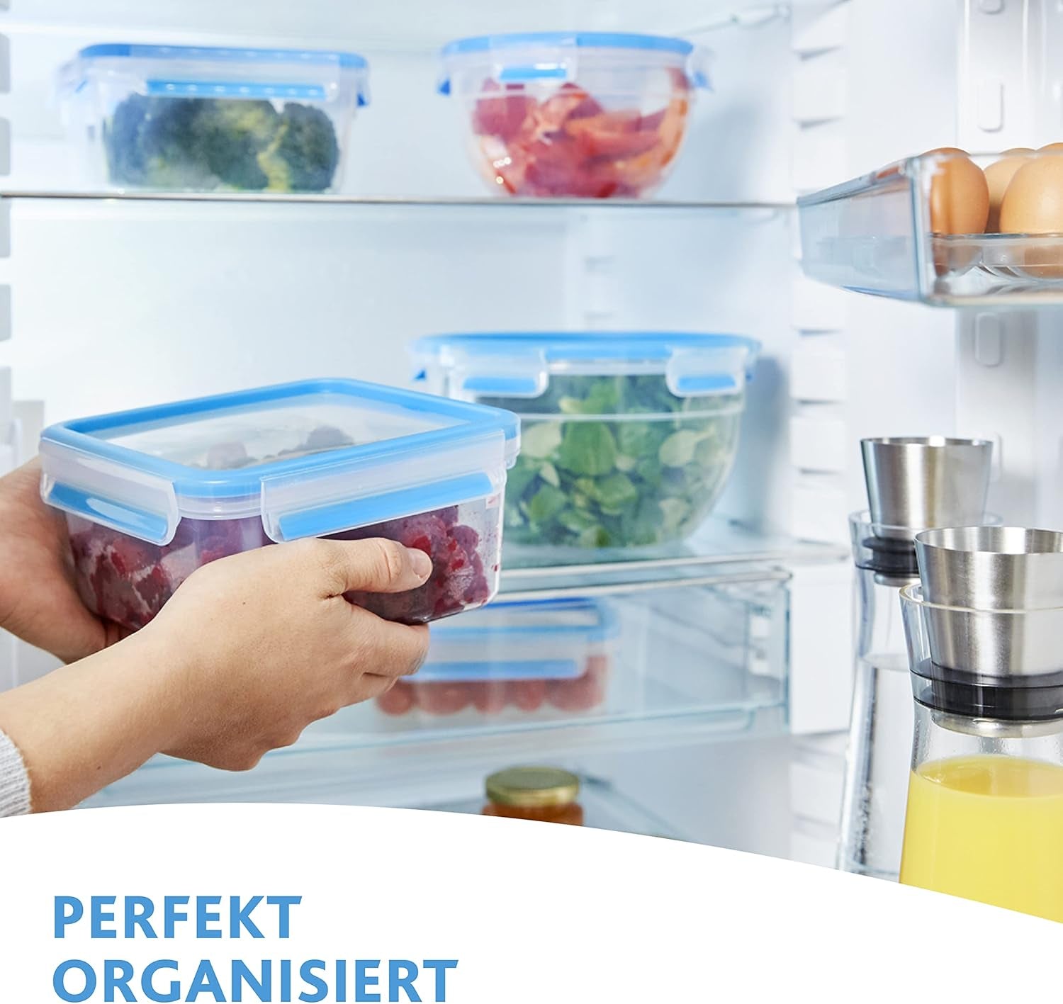 Emsa 515585 Food Clip & Close | Set 3 piese | plastic | transparent / verde | 0.55 / 1 / 2.2 litri Cutii depozitare alimente Naty Shop