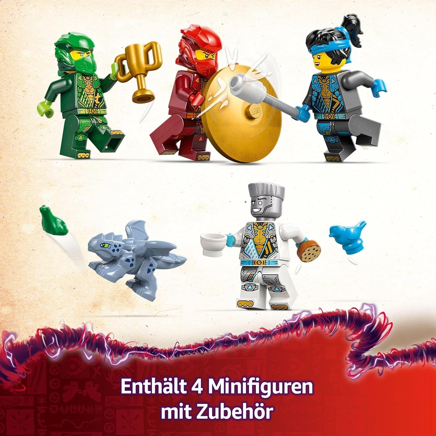 LEGO NINJAGO Spinjitzu Templul Ninja - Playset cu 4 minifigurine și 1 figurină dragon - Set de construcție - Cadou de Crăciun sau aniversare pentru băieți și fete de la 4 ani 71831 Seturi de constructie Besuche den LEGO-Store