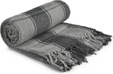 Frisco throw, Bumbac reciclat, Tradițional, Cu carouri, Pentru scaun, canapea, canapea, arunca, pătură, Antracit, 127 X 152 Cm Paturi si Cuverturi Emma Barclay Antracit 50X60" (127X152Cm)