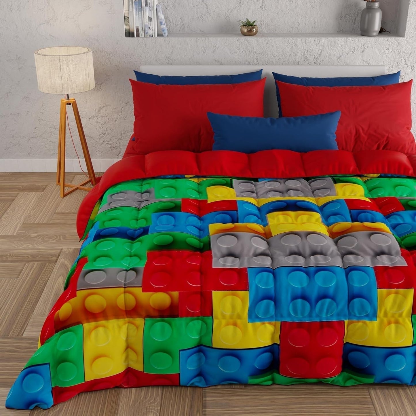 PETTI Artigiani Italiani - Plapumă de iarnă, Plapumă de iarnă, Plapumă simplă, Cu două fețe, Monocolor și imprimare digitală, 100% microfibră antialergică, Made in Italy