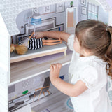 Teamson Kids Casa de păpuși gigantică Olivia's Little World cu mobilier și accesorii, casă de păpuși din lemn, joc cu 3 etaje pentru păpuși de 30 cm, vârste 3+