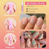 Tipuri de unghii pentru unghii cu gel, set 120 bucăți unghii artificiale scurte, culoare migdale, 11 dimensiuni unghii cu gel, tipuri de unghii cu lipici, bloc de buffer pentru unghii