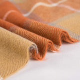 G Lake Orange Plaid Blanket Throw Acrylic Soft Reversible Coloured Fringed Bedspread Gift For Christmas Decorations 127 Cm W X 170.2 Cm L-Pumpkin Orange Paturi si Cuverturi G Lake