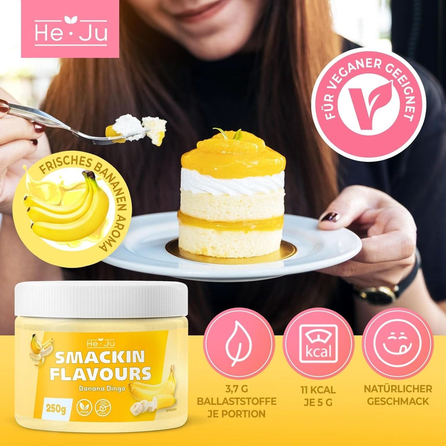 He-Ju, Pudră cu aromă de banane, 250 grame Arome Naty Shop