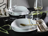 CreaTable, 24029, seria Square City Line, set de veselă din porțelan pentru 6 persoane, 12 piese, potrivit pentru mașina de spălat vase și cuptorul cu microunde, producție de calitate