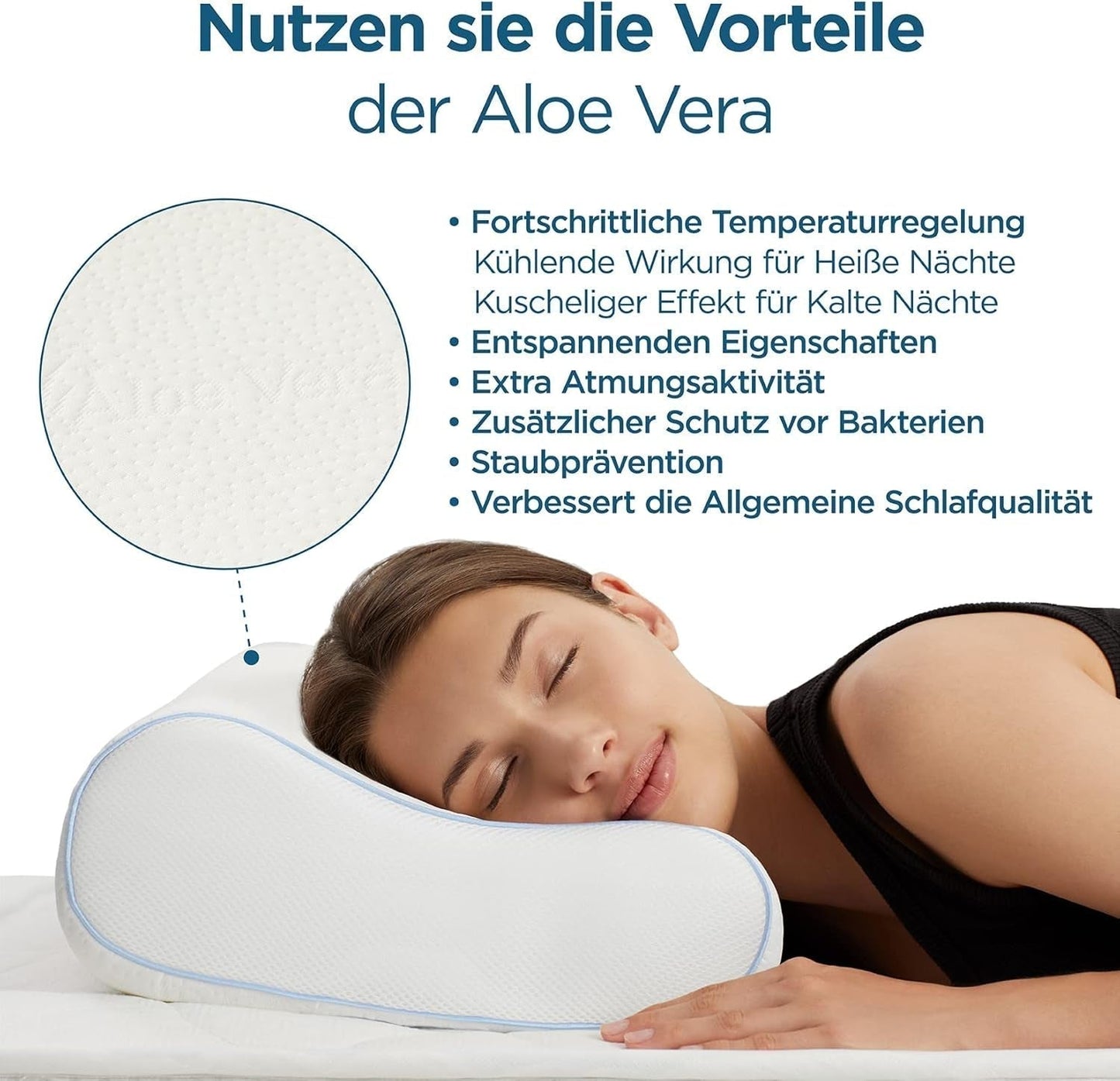 ORTHOVERSE pernă ortopedică - pernă de susținere a gâtului, pernă de dormit, pernă, pernă din spumă cu memorie, pernă, pernă pentru dureri de gât - înălțime reglabilă, acoperire aloe vera, ajutor medical Perne ortopedice cervicale Naty Shop