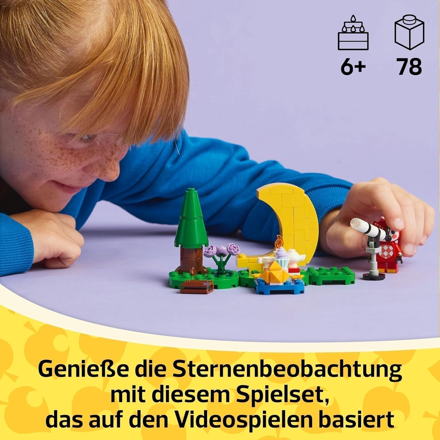 LEGO Animal Crossing Stargazing cu Eufemia, set de construcție pentru copii, set de jocuri video pentru jocuri de rol imaginative, jucărie pentru fete și băieți de la 6 ani, jucărie pentru animale cu figuri 77053 Seturi de constructie Besuche den LEGO-Store