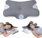 Pernă din spumă de memorie Pernă pentru gât Pernă ortopedică - Design ergonomic Cu formă goală Pentru cei care dorm lateral, pe spate și pe stomac Gri Perne ortopedice cervicale Naty Shop Titlu implicit