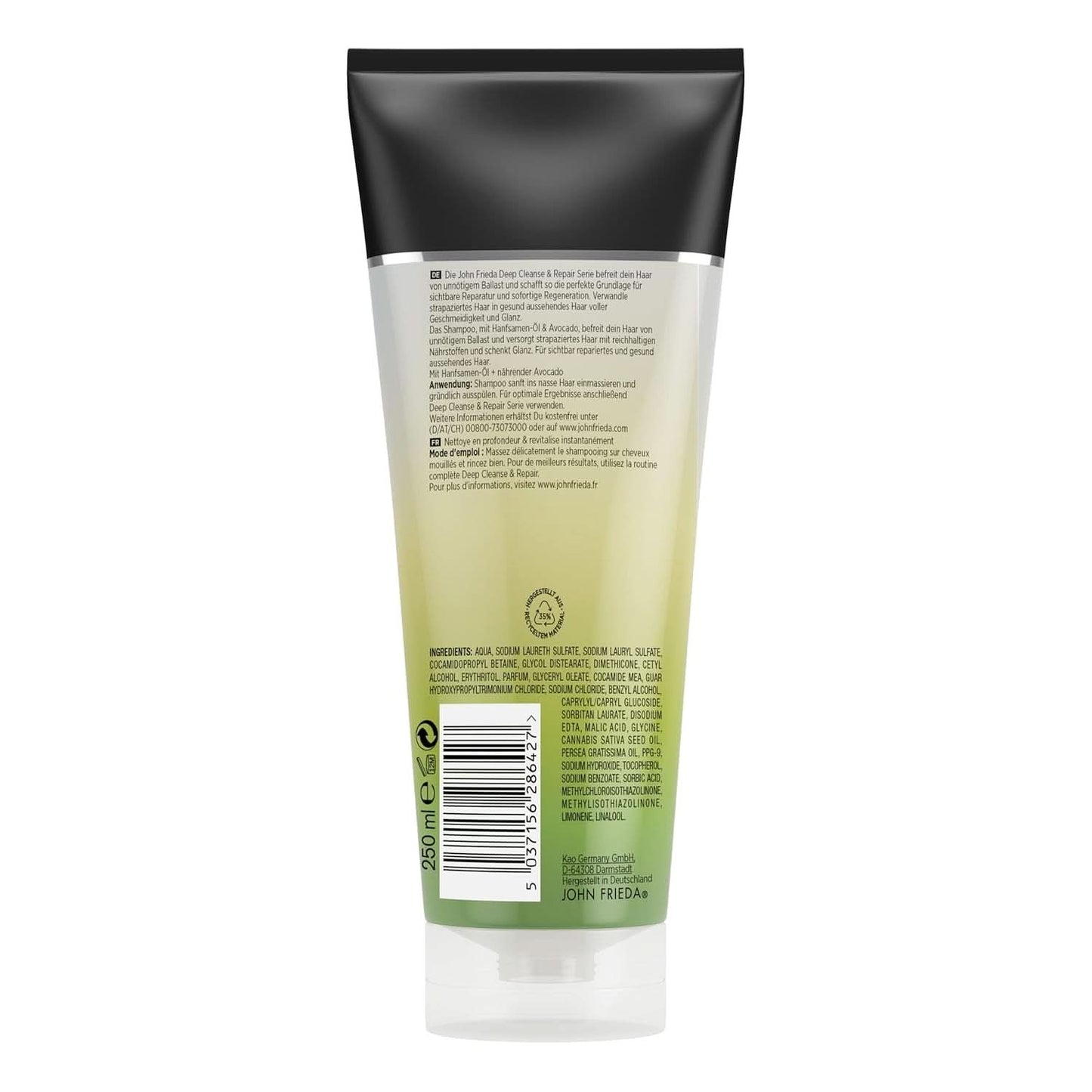 John Frieda, sampon reparator pentru par deteriorat Detox+Repair, 250 ml Duș și baie Naty Shop