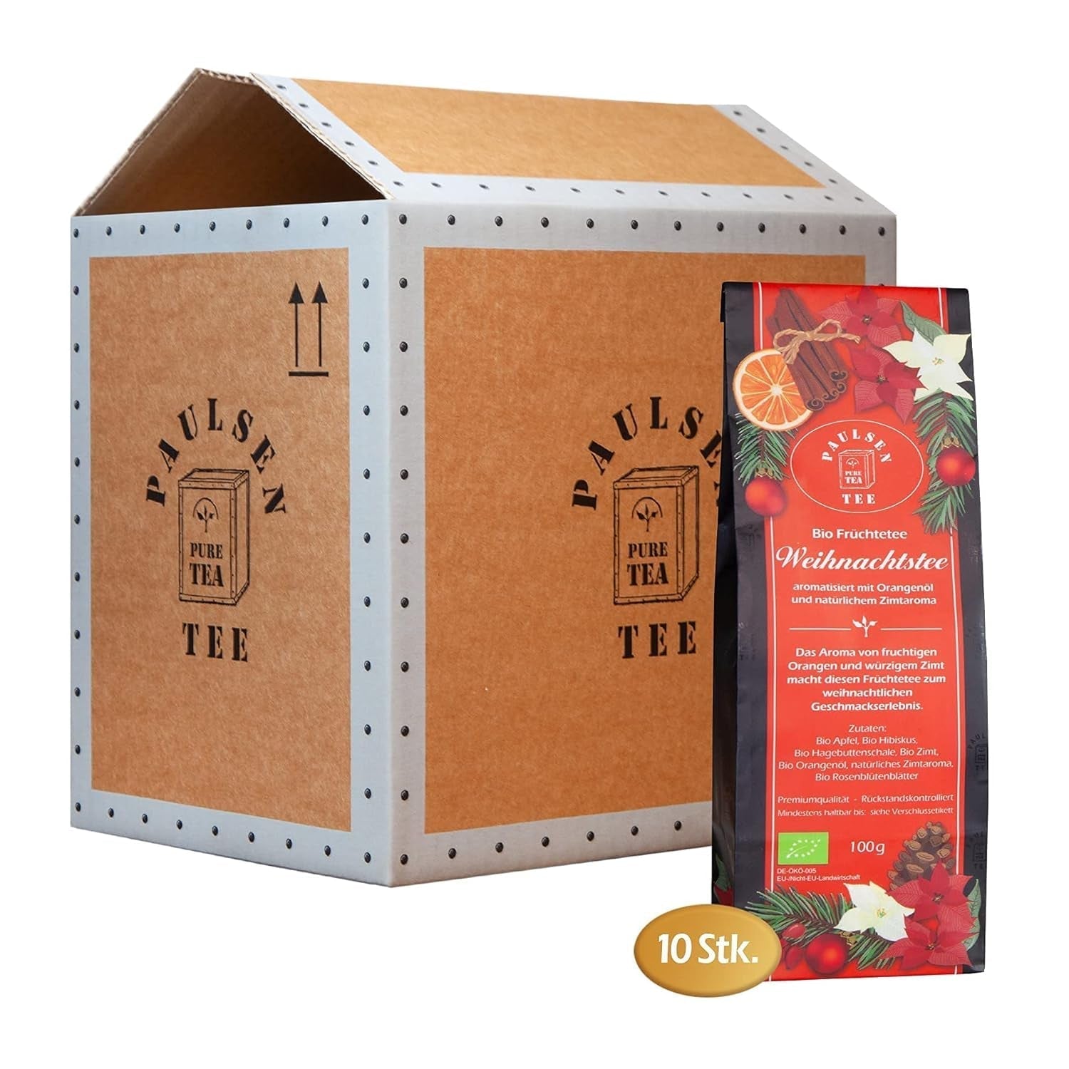 Ceai de Crăciun bio 10 X 100G, Paulsen Ceai Ceai de fructe Controlat pentru reziduuri