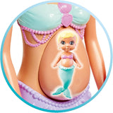 Simba 105733524 - Steffi Love Mermaid Family, păpușă ca sirenă însărcinată cu Kevin ca sirenă, cu pătuț pentru copil, 29cm păpuși dress-up, păpuși de joacă, pentru copii cu vârsta peste 3 ani Papusi Naty Shop