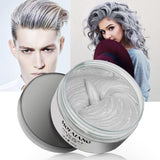Culoare temporară a părului, Styling Hair Tone pentru bărbați femei, Pomadă pentru coafură naturală, Ceară pentru vopsirea părului pentru petreceri, Cosplay și Halloween, 4.23 oz (Silver Grey) Vopsea pentru par Naty Shop Gri