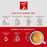 Boabe de cafea AVANTI Julietta Espresso, 500g, 70% Arabica 30% Robusta, prăjire tradițională în tambur