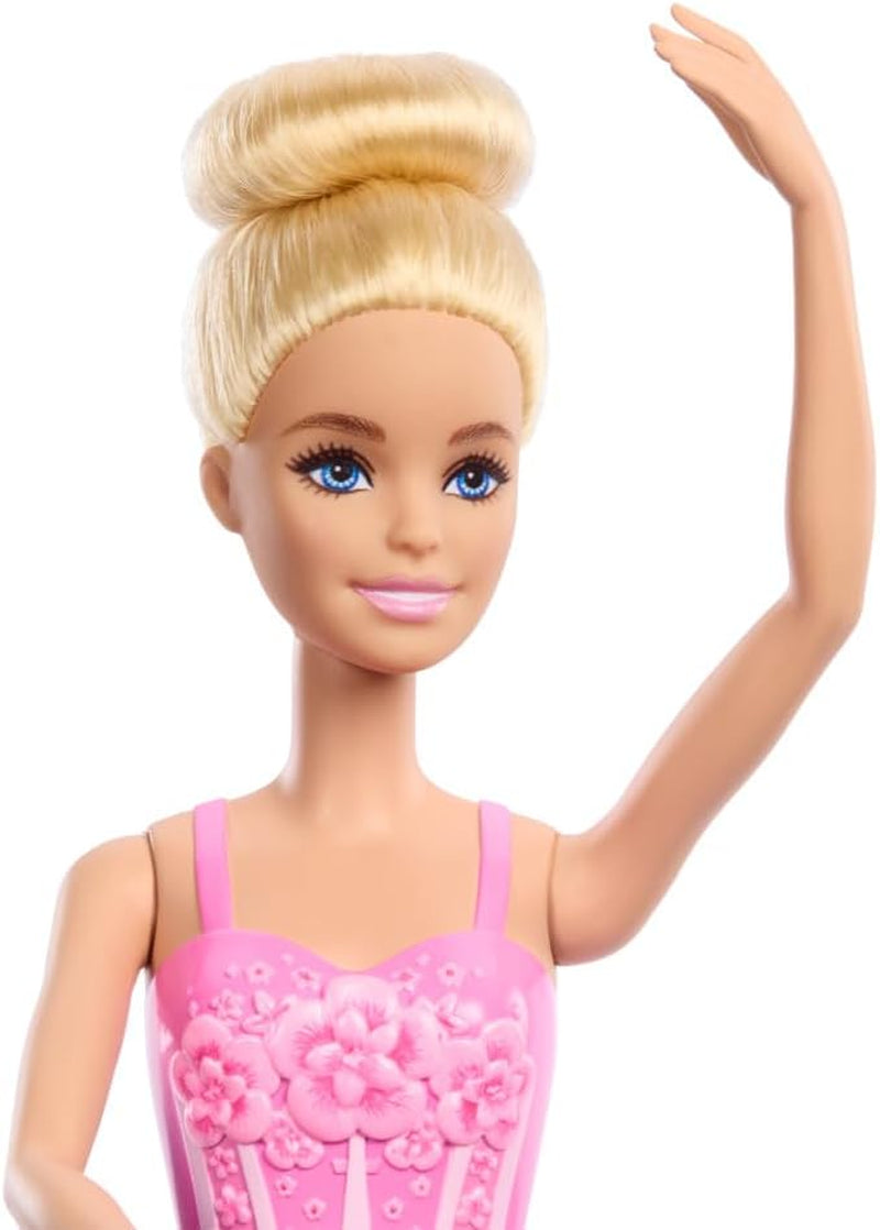 Păpușa Barbie Balerina, păpușă blondă la modă în tutu liliac detașabil, cu brațe de balet și pantofi cu vârfuri, HRG34