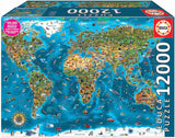 Educa - Minunea lumii, puzzle jigsaw 12000 piese adulți și copii de la 14 ani, harta lumii (19057) Puzzle Naty Shop Titlu implicit