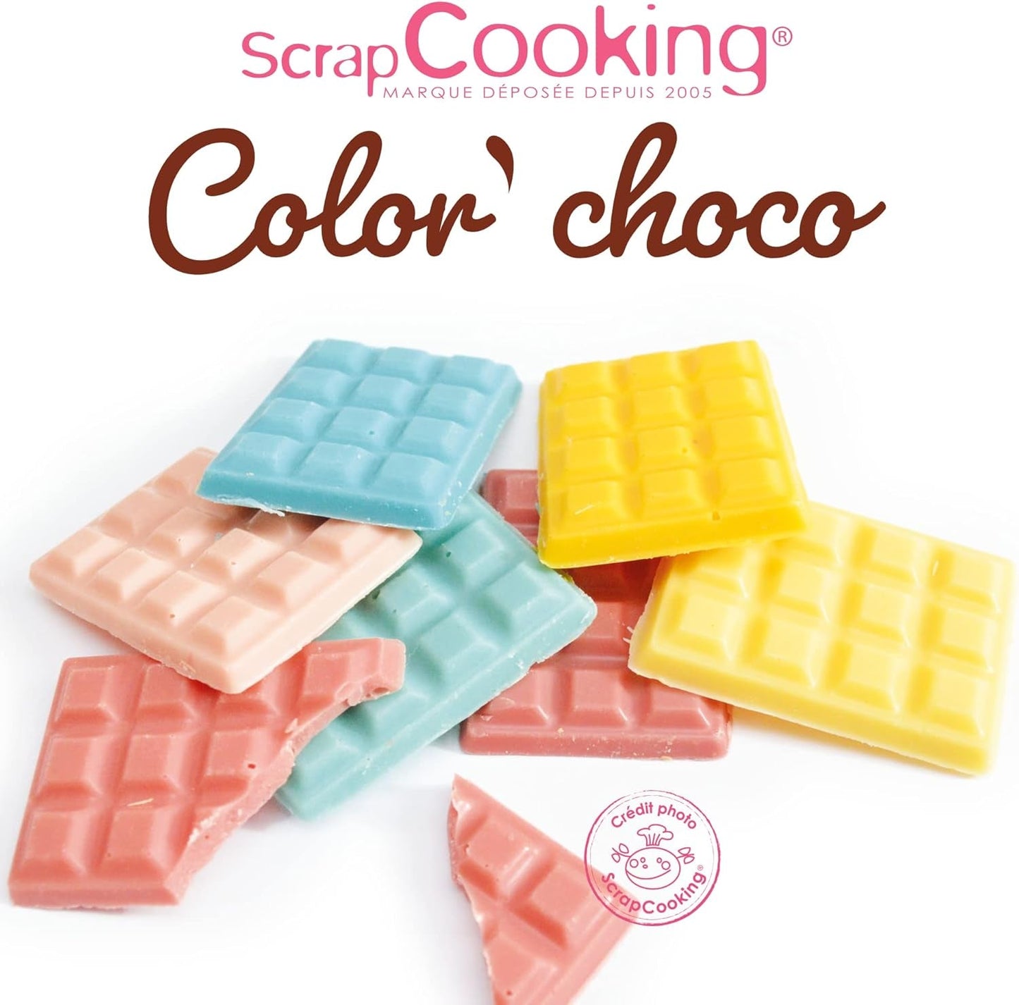 Vopsea pudră solubilă în ulei Scrap Cooking 4012, roșu, albastru și galben, greutate 15 g, 3 bucăți, colorată