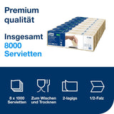 Șervețel dispenser Tork Xpressnap Extra Soft Nature N4, Premium, 1/2 ori 2 straturi, 21,3 cm X 16,5 cm, 8 × 1.000 șervețele, 12880