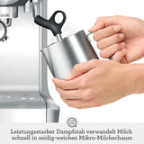 Sage - The Barista Express - Espressor cu spumator manual de lapte și râșniță integrată - 16 setări de măcinare, măcinare automată, spumă individuală de lapte - Trufă Neagră