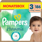 Scutece Pampers Harmony mărimea 1, 180 scutece, 2kg-5kg, protecție delicată a pielii cu protecție 100% Pampers