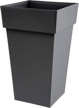 Plastiques 13635 G.ANT SX3 Ghiveci de flori din polipropilenă Toscane, 39 x 39 x 65 cm, gri