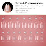 Modelones Tips Unghii 510 Piese - Set Tips Unghii Acoperire Completă, Set Tips Gel, Tips Unghii Rășină PMMA Pre-Lustruire, Unghii Artificiale pentru Lipire pe Nail Art DIY, Squoval Scurt