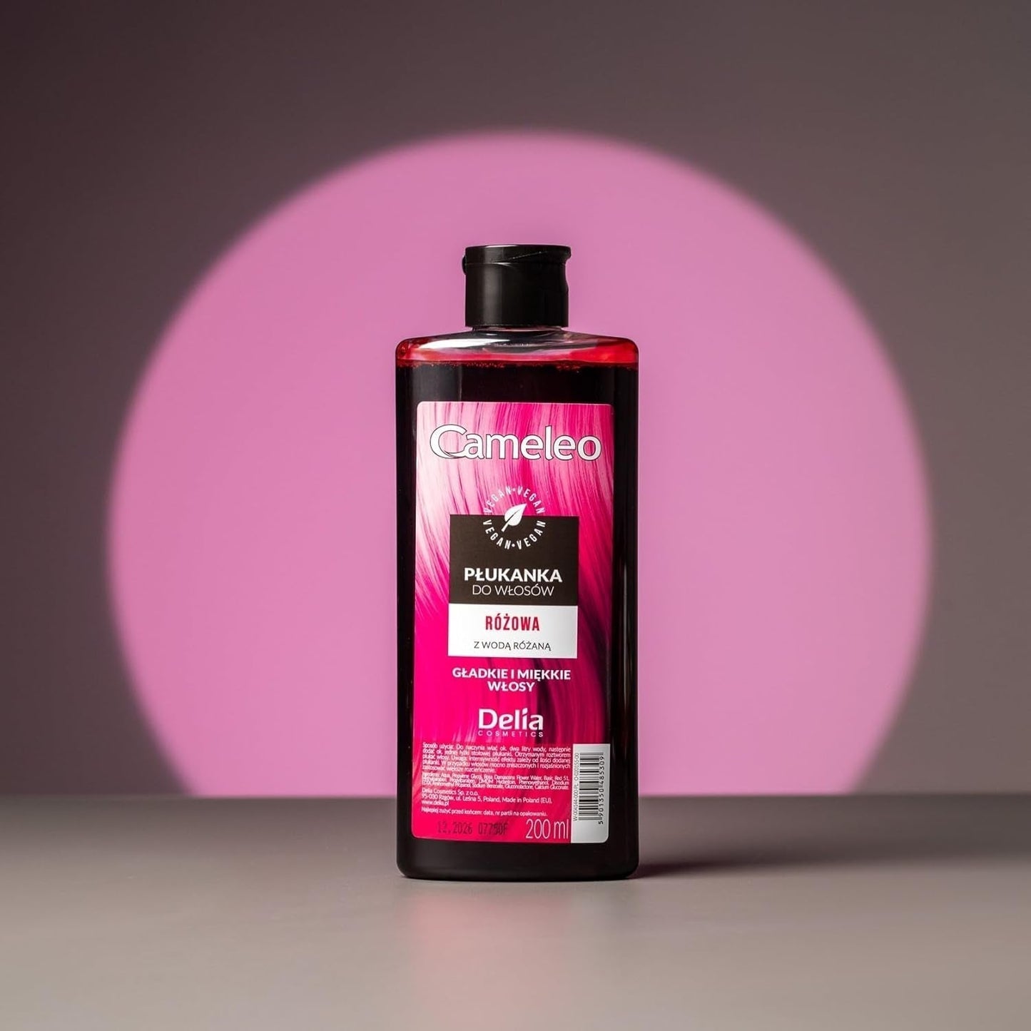 Cameleo - Tonic pentru păr roz cu apă de trandafiri, fără nuanță galbenă, culoare semipermanentă pentru păr - pentru păr blond și gri - culoare și îngrijire - fără parabeni | 200 ml Vopsea pentru par Naty Shop