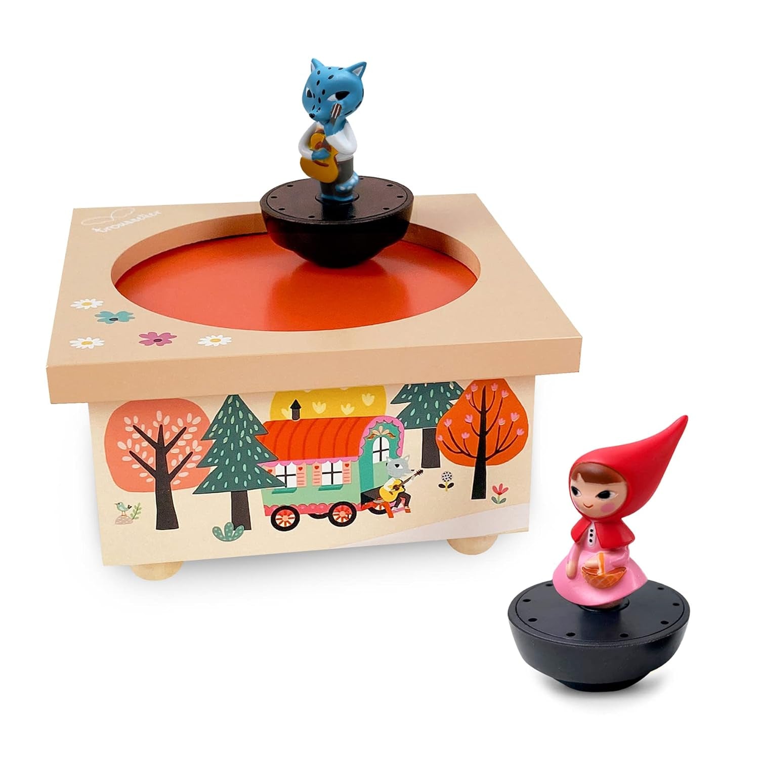 Trousselier - Scufița Roșie - Cutie muzicală dansantă - Cutie muzicală - Cadou ideal pentru naștere - 2 figurine detașabile - Ușor de manevrat - Muzica Primăvara de Vivaldi - Culoare Multicolor, S95095, mare Jucarii Bebe Naty Shop